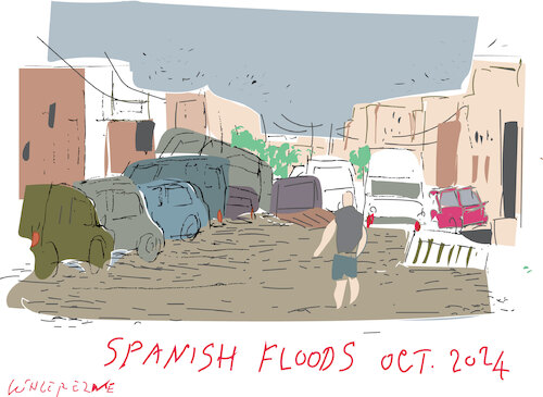 Cartoon: Flooding in eastern Spain (medium) by gungor tagged spain,floods,2024,spain,floods,2024