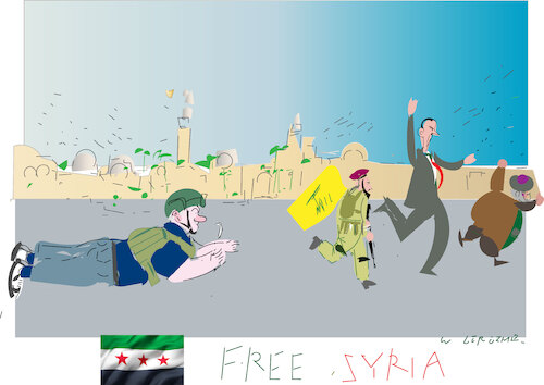 Cartoon: Free Syria (medium) by gungor tagged syria,is,free,syria,is,free