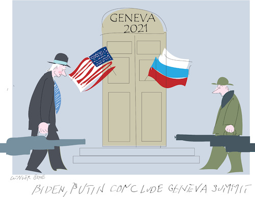 Cartoon: Geneva Summit 2021 (medium) by gungor tagged geneva,summit,2021,geneva,summit,2021