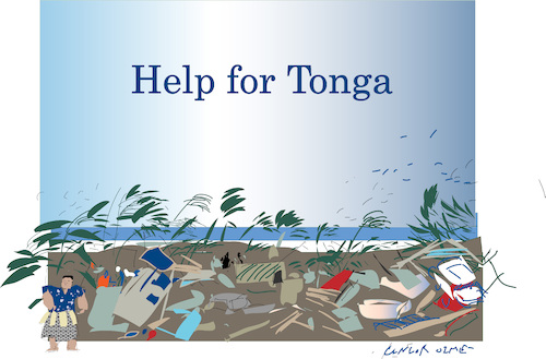 Cartoon: Help for Tonga (medium) by gungor tagged tongan,disaster,2022,tongan,disaster,2022