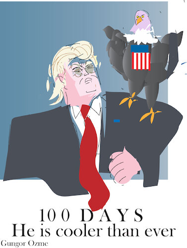 Cartoon: Hundred days  D Trump (medium) by gungor tagged hunder,days,for,trump,hunder,days,for,trump