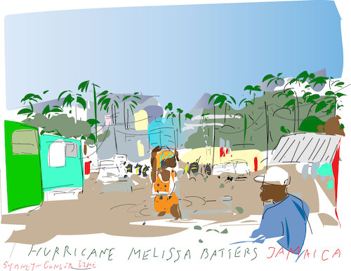 Cartoon: Hurricane Melissa (medium) by gungor tagged hurricane,melissa,in,jamaica,hurricane,melissa,in,jamaica