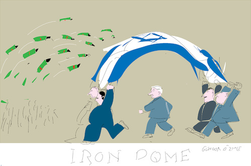 Cartoon: Iron Dome (medium) by gungor tagged middle,east,middle,east