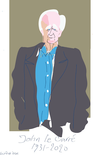 Cartoon: John Le Carre (medium) by gungor tagged john,le,carre,john,le,carre