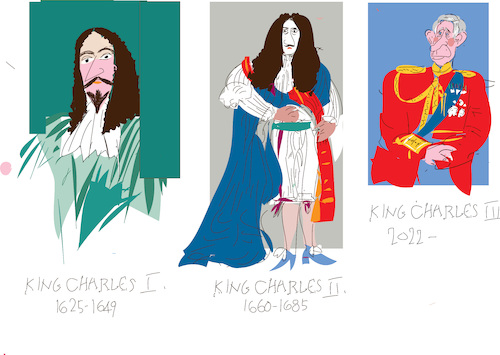 Cartoon: King Charles from 1 to 3 (medium) by gungor tagged king,charles,king,charles
