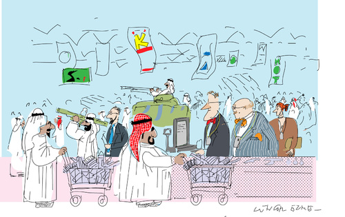 Cartoon: Lethal Bazar (medium) by gungor tagged east,middle