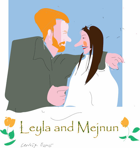 Cartoon: Leyla and Mejnun (medium) by gungor tagged love,story,love,story
