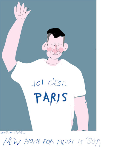Cartoon: L.Messi in Paris (medium) by gungor tagged leo,messi,leo,messi