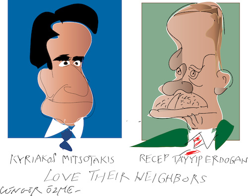 Cartoon: Love their neighbours (medium) by gungor tagged kyriakos,mitsotakis,kyriakos,mitsotakis