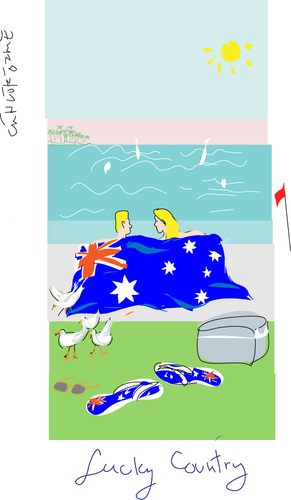 Cartoon: Lucky Country (medium) by gungor tagged australia