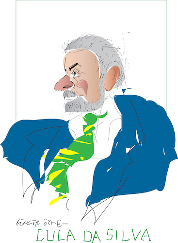 Cartoon: Lula da Silva (medium) by gungor tagged president,of,brazil,lula,da,silva,president,of,brazil,lula,da,silva