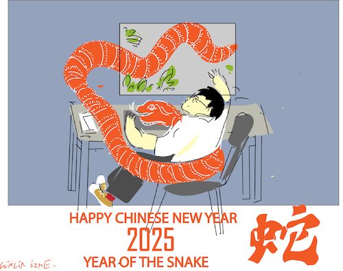 Cartoon: Lunar new year 2025 (medium) by gungor tagged lunar,new,year,2025,lunar,new,year,2025