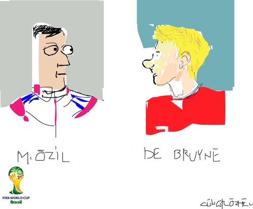 Cartoon: M. Ozil and De Bruyne (medium) by gungor tagged brazil2014
