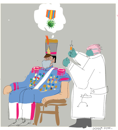 Cartoon: Medallion (medium) by gungor tagged pandemic,pandemic