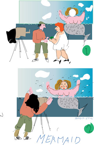 Cartoon: Mermaid (medium) by gungor tagged mermaid,mermaid