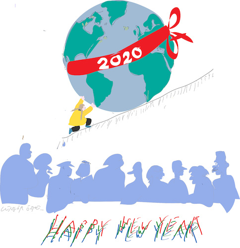 Cartoon: New Year 2020 (medium) by gungor tagged climate,change,climate,change