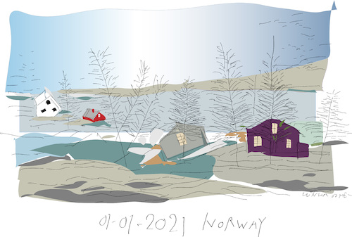 Cartoon: Norway Landslide (medium) by gungor tagged norway,norway
