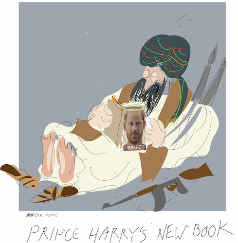 Cartoon: Prince s Memoir (medium) by gungor tagged prince,harry,book,prince,harry,book