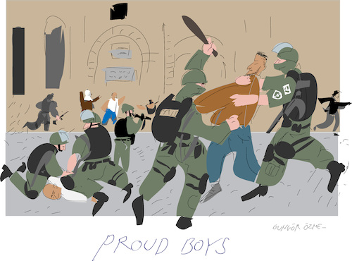 Cartoon: Proud Boys from Jerusalem (medium) by gungor tagged violence,in,jerusalem,violence,in,jerusalem