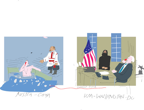Cartoon: Russia and USA relations (medium) by gungor tagged usa,usa