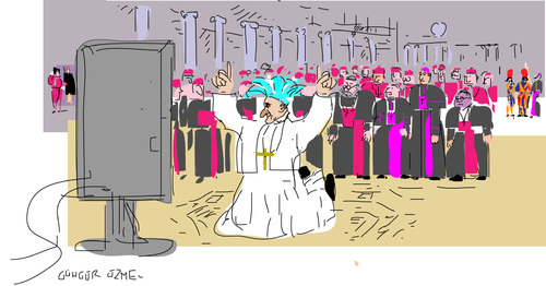 Cartoon: Samba in Vatican (medium) by gungor tagged brazil2014