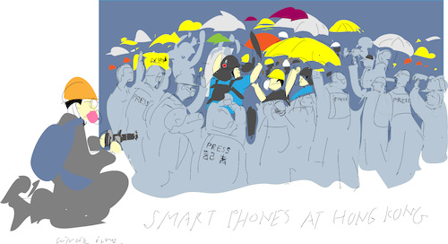 Cartoon: Smart Phones at Hong Kong (medium) by gungor tagged hong,kong,hong,kong
