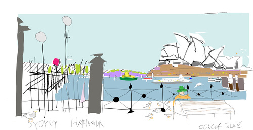 Cartoon: Sydney Harbour-2 (medium) by gungor tagged australia