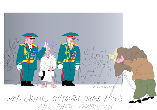 Cartoon: Three war crimes suspect (medium) by gungor tagged ukraine,and,russuan,war,2022,ukraine,and,russuan,war,2022