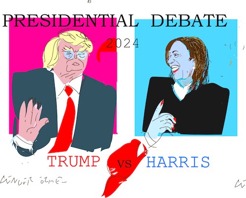 Cartoon: Very hot fight 2024 (medium) by gungor tagged second,debate,2024,second,debate,2024