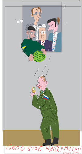 Cartoon: Watermelon and ice cream (medium) by gungor tagged european,friends,vs,putin,european,friends,vs,putin