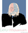 Cartoon: Laszlo Krasznahorkai (small) by gungor tagged nobel,literature,prize,2025