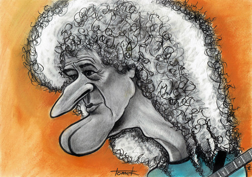 Cartoon: Brian may (medium) by Tomek tagged brian,may,queen,guitar,caricatures