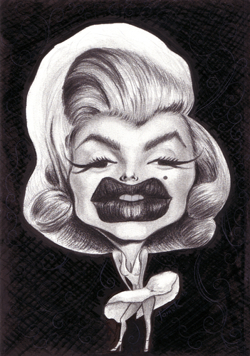 Cartoon: Marilyn Monroe (medium) by Tomek tagged monroe,marilyn,caricature