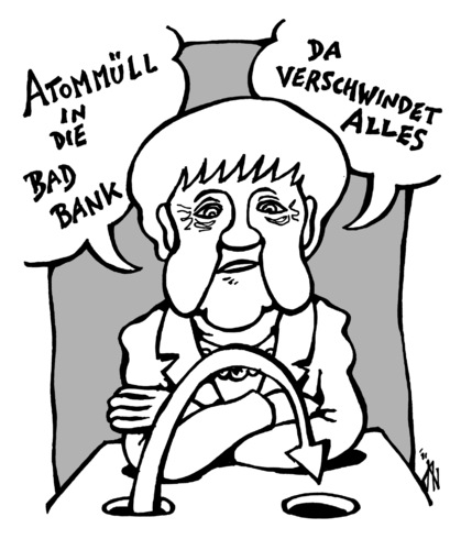 Cartoon: Doppellösung (medium) by JP tagged merkel,endlager,atommüll,bank,krise,angela merkel,endlager,atommüll,bank,krise,banken,müll,akw,atomkraft,angela,merkel