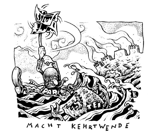 Cartoon: wandel mit rückenwind (medium) by JP tagged moratorium,atomausstieg,fdp,cdu,kehrtwende,atompolitik,atompolitik,fdp,cdu,atomausstieg,moratorium,atomkraft,akw,fukushima