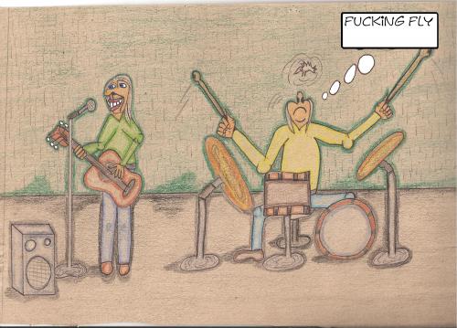 Cartoon: Fucking fly (medium) by Backrounder tagged music