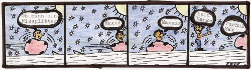 Cartoon: Hupfi in snow and ice (medium) by Backrounder tagged hupfi,is,lucky,jumpingball