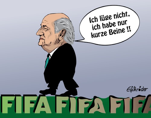 Cartoon: Blatter lügt nicht ! (medium) by ESchröder tagged joseph,blatter,fifa,uefa,fußballweltverband,geldverteilung,korruption,betrug