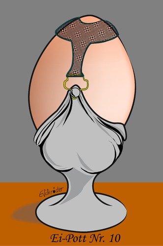 Cartoon: Ei Pott Nr 10 (medium) by ESchröder tagged ipod,ei,egg,eierbecher,ostern,easter,erotik,strumpfhalter,dessous