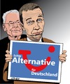 Cartoon: AfD- jetzt richtig neu (small) by ESchröder tagged bernd,lucke,hans,olaf,henkel,afd,rechtskurs,rechtpopulisten,wirtschaftsliberale,neuorientierung,spaltung,neues,logo