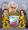 Cartoon: CSU Wandel (small) by ESchröder tagged csu,seehofer,aigner,söder,stoiber,strauss,bayern,afd,wandel,durch,annäherung,eschröder,karikatur