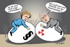 Cartoon: Neue Lage (small) by ESchröder tagged merkel,atom,wahlkampf,sicher