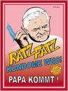 Cartoon: Ratz Fatz (small) by ESchröder tagged papst,papstbesuch,deutschland,ratzinger,benedikt,katholisch,katholizismus,verhütung,kondom,kondomverbot,gottesdienst,messe,dom,heiligkeit,heilig,selig,matussek