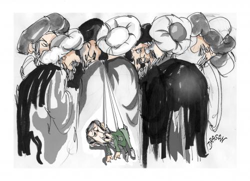 Cartoon: Ahmadinejad (medium) by Dragan tagged ahmadinejad,election,iran,marioneta