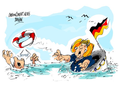 Cartoon: Angela Merkel-Chipre-rescate (medium) by Dragan tagged alemania,bundestag,chipre,eurogrupo,angela,merkel,rescate,politics,cartoon