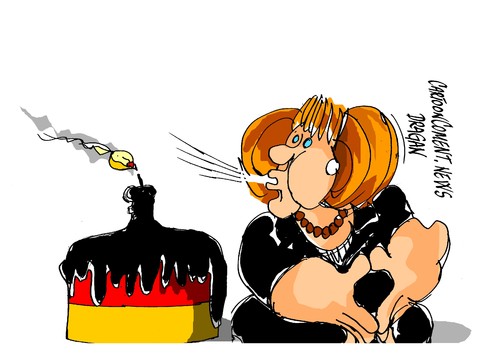 Cartoon: Angela Merkel-cumpleanos (medium) by Dragan tagged angela,merkel,60,cumpleanos,alemania,cartoon