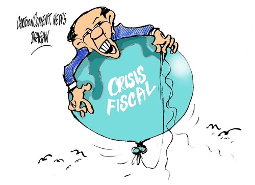 Cartoon: Barack Obama-despegue (medium) by Dragan tagged cartoon,politics,democratas,republicanos,fiscal,crisis,eeuu,obama,barack