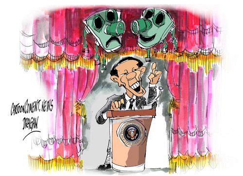 Cartoon: Barack Obama-reglas del juego (medium) by Dragan tagged barack,obama,estados,unidos,sad,eeuu,armas,quimicas,siria,politics,cartoon