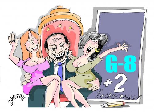 Cartoon: Berlusconi  G-8 (medium) by Dragan tagged berlusconi,italia