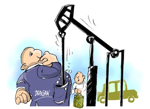 Cartoon: Brent-repercusiones (medium) by Dragan tagged brent,oil,petroleo